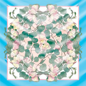 khăn bandana lụa silk họa tiết hoa - Mã 02 40