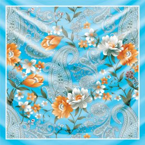 khăn bandana lụa silk họa tiết hoa - Mã 13 40
