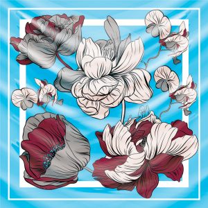 khăn bandana lụa silk họa tiết hoa - Mã 27 40