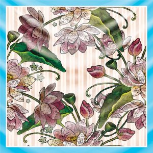 khăn bandana lụa silk họa tiết hoa - Mã 01 40
