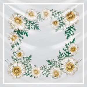 khăn bandana lụa silk họa tiết hoa - Mã 12 42