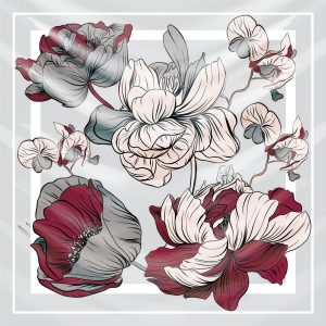 khăn bandana lụa silk họa tiết hoa - Mã 27 42