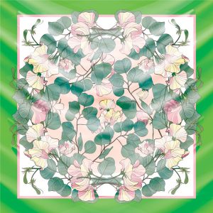 khăn bandana lụa silk họa tiết hoa - Mã 02 44