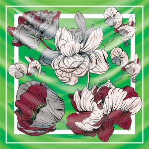 khăn bandana lụa silk họa tiết hoa - Mã 27 44