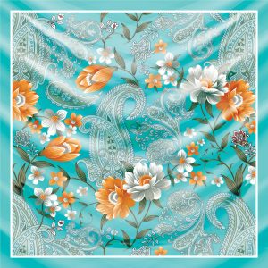 khăn bandana lụa silk họa tiết hoa - Mã 13 46