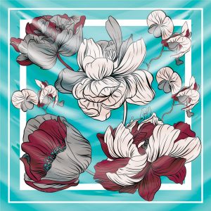 khăn bandana lụa silk họa tiết hoa - Mã 27 46