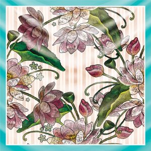 khăn bandana lụa silk họa tiết hoa - Mã 01 46