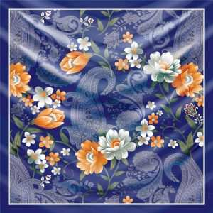 khăn bandana lụa silk họa tiết hoa - Mã 13 48