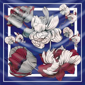 khăn bandana lụa silk họa tiết hoa - Mã 27 48