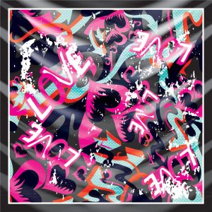 khăn bandana lụa silk họa tiết graffiti - Lgbt - mã 12 20