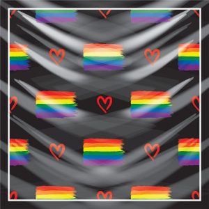 khăn bandana lụa silk họa tiết graffiti - Lgbt - mã 01 20