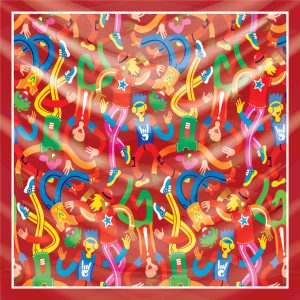 khăn bandana lụa silk họa tiết graffiti - Lgbt - mã 07 22