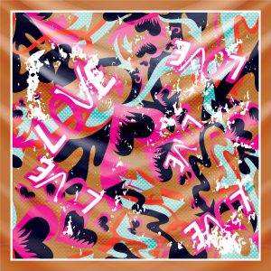 khăn bandana lụa silk họa tiết graffiti - Lgbt - mã 12 28