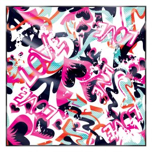khăn bandana lụa silk họa tiết graffiti - Lgbt - mã 12 30