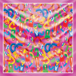 khăn bandana lụa silk họa tiết graffiti - Lgbt - mã 07 32