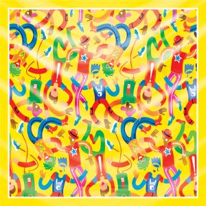 khăn bandana lụa silk họa tiết graffiti - Lgbt - mã 07 34