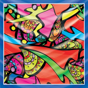 khăn bandana lụa silk họa tiết graffiti - Lgbt - mã 04 38