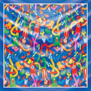 khăn bandana lụa silk họa tiết graffiti - Lgbt - mã 07 38