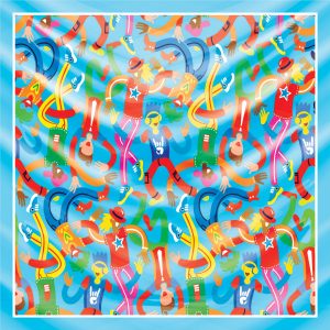 khăn bandana lụa silk họa tiết graffiti - Lgbt - mã 07 40