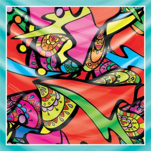 khăn bandana lụa silk họa tiết graffiti - Lgbt - mã 04 46