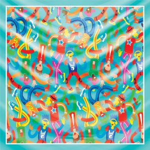 khăn bandana lụa silk họa tiết graffiti - Lgbt - mã 07 46