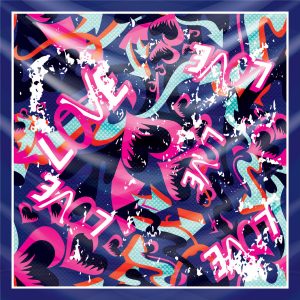 khăn bandana lụa silk họa tiết graffiti - Lgbt - mã 12 48