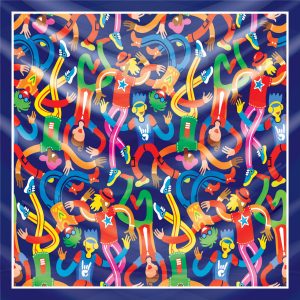 khăn bandana lụa silk họa tiết graffiti - Lgbt - mã 07 48