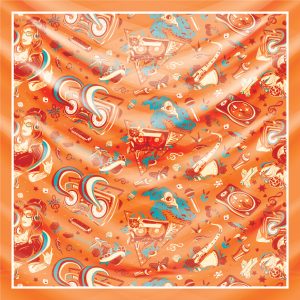 khăn bandana lụa silk họa tiết Graffiti - Music - mã 04 19 khăn bandana lụa silk họa tiết Graffiti - Music - mã 04 18