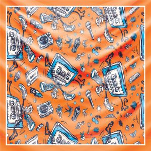 khăn bandana lụa silk họa tiết Graffiti - Music - mã 08 19 khăn bandana lụa silk họa tiết Graffiti - Music - mã 08 18