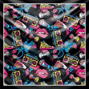 khăn bandana lụa silk họa tiết Graffiti - Music - mã 02 21 khăn bandana lụa silk họa tiết Graffiti - Music - mã 02 20