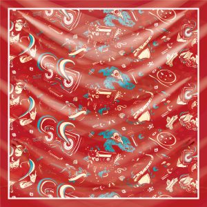 khăn bandana lụa silk họa tiết Graffiti - Music - mã 04 23 khăn bandana lụa silk họa tiết Graffiti - Music - mã 04 22
