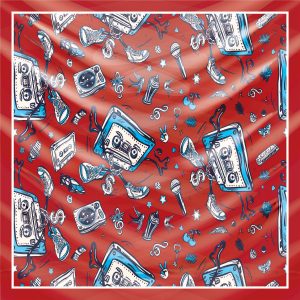 khăn bandana lụa silk họa tiết Graffiti - Music - mã 08 23 khăn bandana lụa silk họa tiết Graffiti - Music - mã 08 22