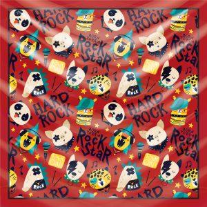 khăn bandana lụa silk họa tiết Graffiti - Music - mã 10 22