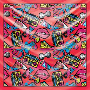 khăn bandana lụa silk họa tiết Graffiti - Music - mã 02 25 khăn bandana lụa silk họa tiết Graffiti - Music - mã 02 24
