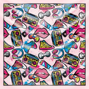 khăn bandana lụa silk họa tiết Graffiti - Music - mã 02 27 khăn bandana lụa silk họa tiết Graffiti - Music - mã 02 26