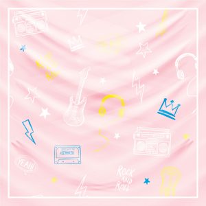 khăn bandana lụa silk họa tiết Graffiti - Music - mã 01 26