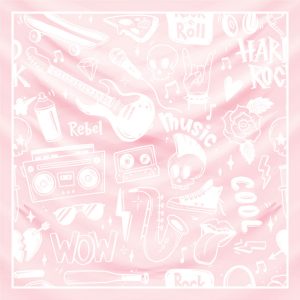 khăn bandana lụa silk họa tiết Graffiti - Music - mã 06 26