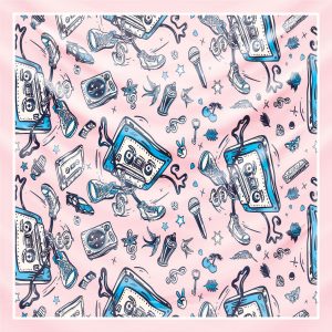 khăn bandana lụa silk họa tiết Graffiti - Music - mã 08 27 khăn bandana lụa silk họa tiết Graffiti - Music - mã 08 26