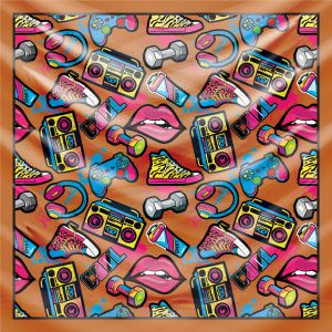 khăn bandana lụa silk họa tiết Graffiti - Music - mã 02 29 khăn bandana lụa silk họa tiết Graffiti - Music - mã 02 28