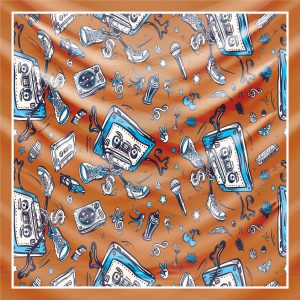 khăn bandana lụa silk họa tiết Graffiti - Music - mã 08 29 khăn bandana lụa silk họa tiết Graffiti - Music - mã 08 28