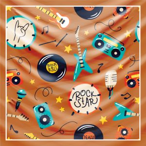 khăn bandana lụa silk họa tiết Graffiti - Music - mã 09 29 khăn bandana lụa silk họa tiết Graffiti - Music - mã 09 28