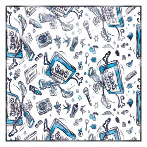 khăn bandana lụa silk họa tiết Graffiti - Music - mã 08 31 khăn bandana lụa silk họa tiết Graffiti - Music - mã 08 30