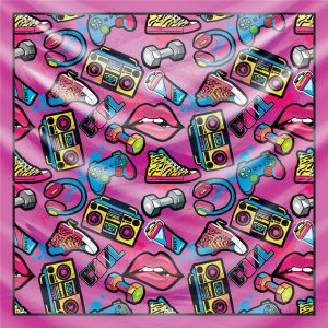 khăn bandana lụa silk họa tiết Graffiti - Music - mã 02 33 khăn bandana lụa silk họa tiết Graffiti - Music - mã 02 32