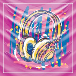 khăn bandana lụa silk họa tiết Graffiti - Music - mã 07 33 khăn bandana lụa silk họa tiết Graffiti - Music - mã 07 32