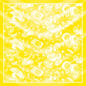 khăn bandana lụa silk họa tiết Graffiti - Music - mã 03 34