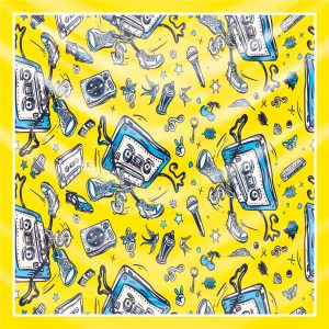 khăn bandana lụa silk họa tiết Graffiti - Music - mã 08 35 khăn bandana lụa silk họa tiết Graffiti - Music - mã 08 34
