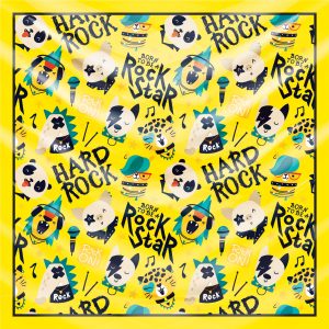 khăn bandana lụa silk họa tiết Graffiti - Music - mã 10 34