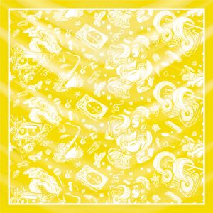 khăn bandana lụa silk họa tiết Graffiti - Music - mã 03 36