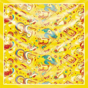 khăn bandana lụa silk họa tiết Graffiti - Music - mã 04 37 khăn bandana lụa silk họa tiết Graffiti - Music - mã 04 36