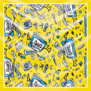 khăn bandana lụa silk họa tiết Graffiti - Music - mã 08 37 khăn bandana lụa silk họa tiết Graffiti - Music - mã 08 36
